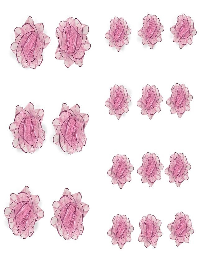 Capesaro 18 Pcs Gift Bows Assortment - Mini Gift Bows Pink for Decorate Gift Packaging, Stick Bows for Birthday Christmas, Graduation, Wedding Gift Wrap Decorations 2 Size 3 inch/7.6cm 2.2 inch/5.6cm - Image 1